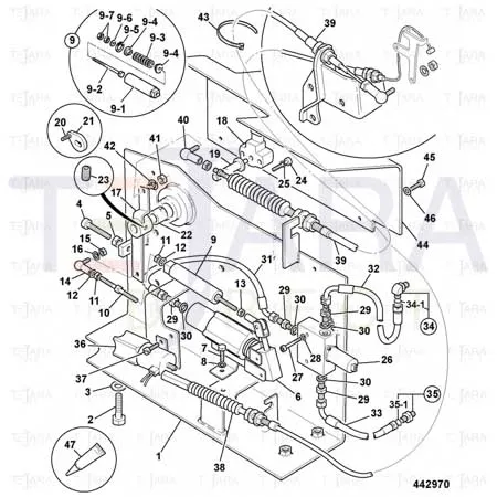 JCB Part No.# 910/60086, CABLE CONTROL - JCB Spare Parts