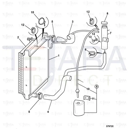 JCB Part No.# 121/59803, HOSE OVERFLOW - JCB Spare Parts