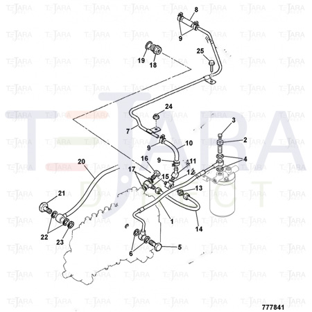 JCB Part No.# 02/911927, Hose fuel,braided - JCB Spare Parts