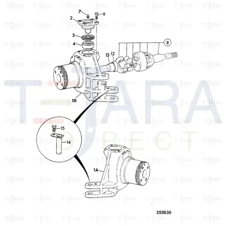 JCB Part No.# 453/30702, 211 HUB SWIVEL - JCB Spare Parts