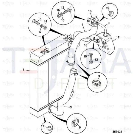 JCB Part No.# 332/T5432, 'BRACKET - EXPANSION BOTTLE' - JCB Spare Parts