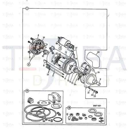 JCB Part No.# 714/03005, BRUSH KIT - JCB Spare Parts