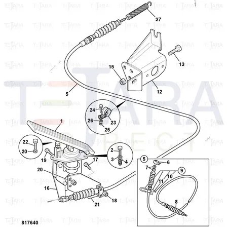 JCB Part No.# 265/00629, BRACKET CABLE - JCB Spare Parts