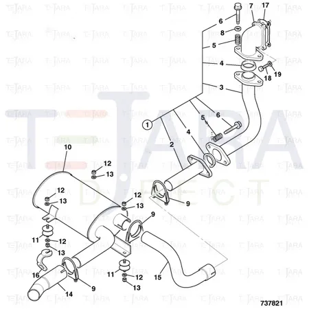 JCB Part No.# 813/10267, SPHERICAL EXHAUST GASKET - JCB Spare Parts