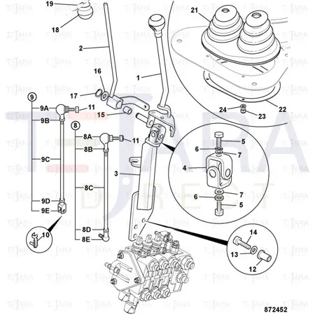 JCB Part No.# 913/10217, CONTROL ROD 387mm - JCB Spare Parts