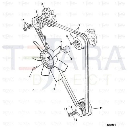 JCB Part No.# 02/801500, Pulley water pump - JCB Spare Parts