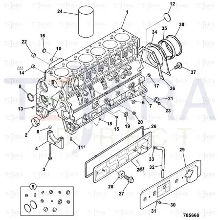 JCB Part No.# 02/910021, LINER-CYLINDER - JCB Spare Parts