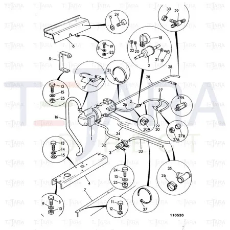 JCB Part No.# 649/51480, HOSE DIESEL.ROB 160/170 - JCB Spare Parts