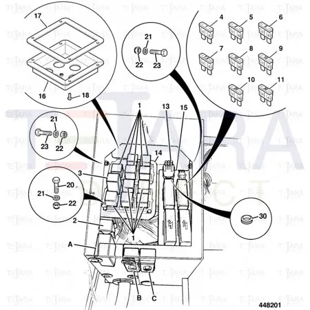JCB Part No.# 331/61609, FUSE MTG PLATE - JCB Spare Parts