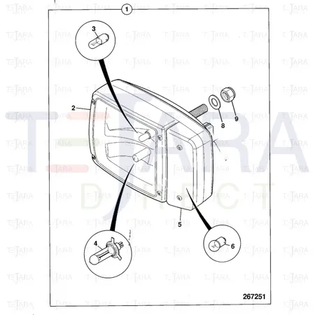 JCB Part No.# 700/50194, Headlamp RH Dip 12V RHS Mount - JCB Spare Parts