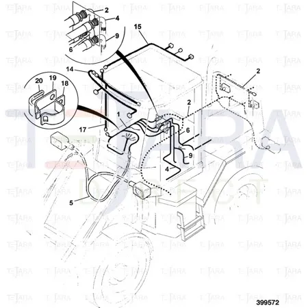 JCB Part No.# 721/12329, HARNESS REAR CHASSIS 446 456 - JCB Spare Parts