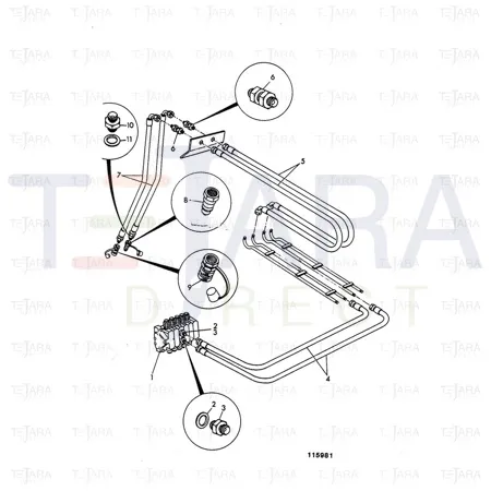 JCB Part No.# 612/21200, HOSE 3/8BSP 520mm - JCB Spare Parts