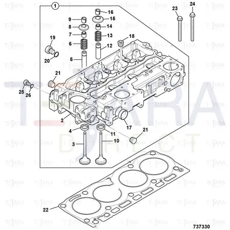 JCB Part No.# 02/202940, HEAD CYLINDER - JCB Spare Parts