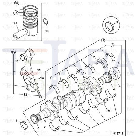 JCB Part No.# 02/912618, Bearing top thrust - JCB Spare Parts