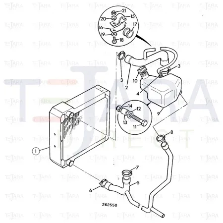 JCB Part No.# 834/00739, HOSE TOP - JCB Spare Parts