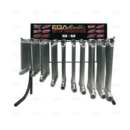 DISPLAY OF DE 165 OFFSET WRENCHES 1/4-5/16" - 13/16-7/8" MIRROR POLISHED CHROME PLATING - EGA Master