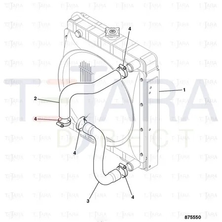 JCB Part No.# 834/11471,  HOSEbottom - JCB Spare Parts