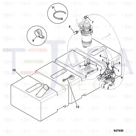 JCB Part No.# 332/D3652, FUEL TANK ASSY - ABI - JCB Spare Parts