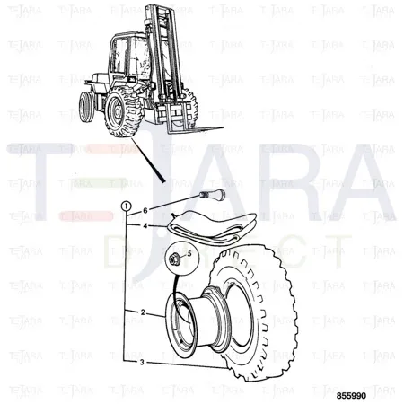 JCB Part No.# 42/925321, Tyre 16.5/85x24 8PR Solideal SLR1 - JCB Spare Parts