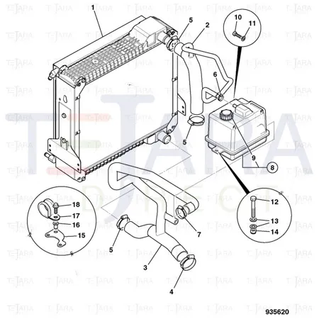 JCB Part No.# 332/C8731, RADIATOR 5row 9.0 FPI 54tubes - JCB Spare Parts