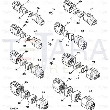 JCB Part No.# 7212/0001, Connector 2 way female socket - JCB Spare Parts