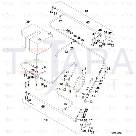 JCB Part No.# 2503/43320, HOSE CLAMP - JCB Spare Parts