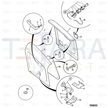 JCB Part No.# 123/05930, LOCKING HANDLE - JCB Spare Parts