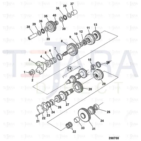 JCB Part No.# 459/70206, SPACER-IDLER GEAR - JCB Spare Parts