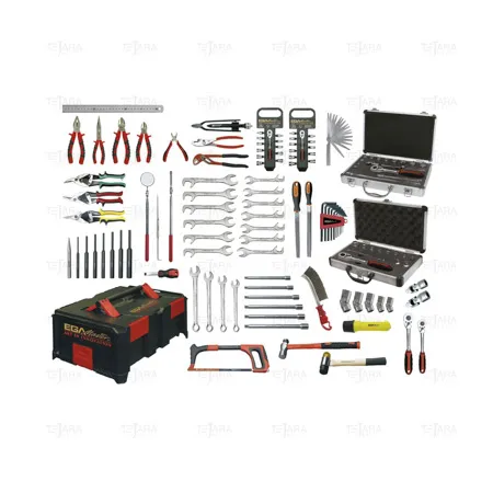 AVIATION KIT 129 PCS (INCHES AND MM) ON ABS TOOL CASES STOCKABLE - EGA Master