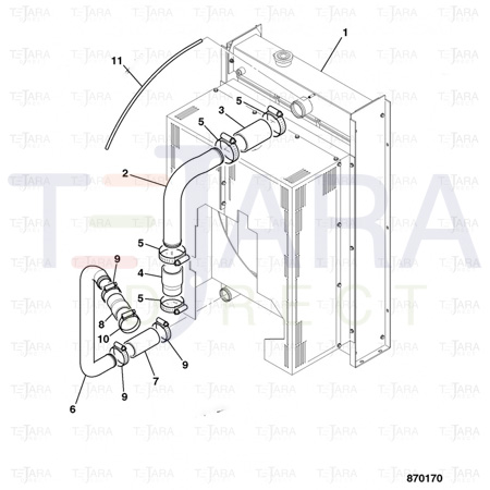 JCB Part No.# 834/11441, Hose REDUCER HOSE - JCB Spare Parts