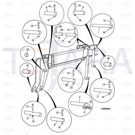 JCB Part No.# 1019/2043, P/PIN 44.40*244 - JCB Spare Parts
