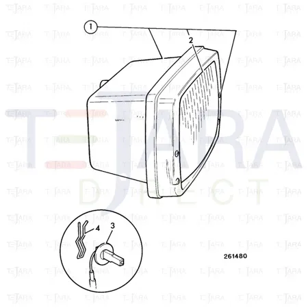 JCB Part No.# 700/42300, (P) WORKLAMP twin power - 996.080 -107 - JCB Spare Parts