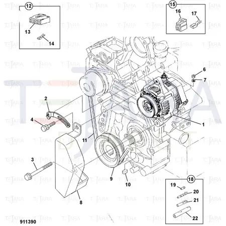 JCB Part No.# 02/601270, Belt Cog - JCB Spare Parts