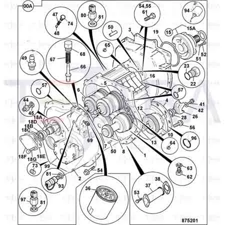 JCB Part No.# 814/00412, SPRING-SOLENOID ADAPTOR - JCB Spare Parts