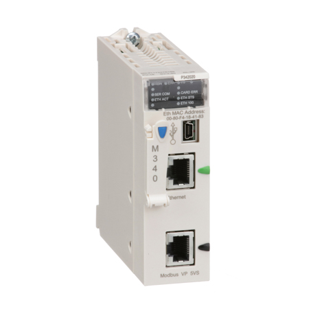 Schneider, processor module M340 - max 1024 discrete + 256 analog I/O - Modbus - Ethernet