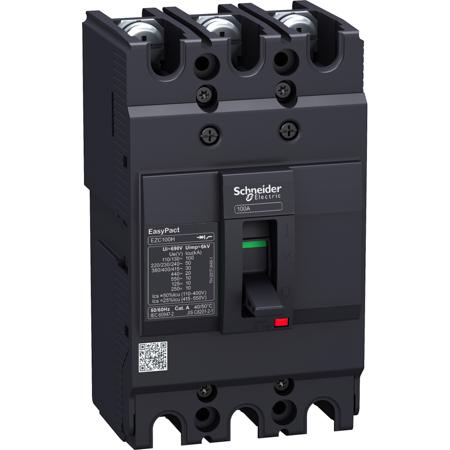 Schneider,  circuit breaker Easypact EZC100N - TMD - 80 A - 3 poles 3d