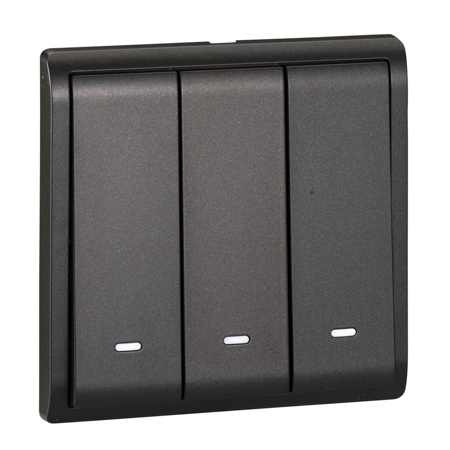 Schneider, Pieno - 16A 250V - 3 gang 1 way switch with fluorescent locator (MB)