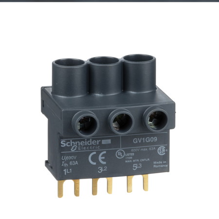 Schneider,  TeSys GV2, TeSys D & TeSys U - terminal block - 3P - from the top
