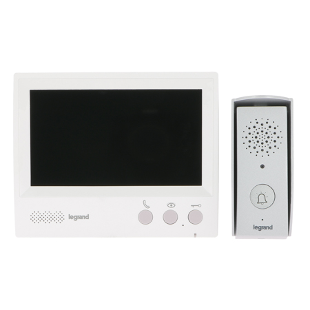 Complete ONE FAMILY kit with colour 7" video indoor unit hands-free and Entrance Panel, with rain-shield. 4 wires | 369580 | 3414970829610 | LEGRAND