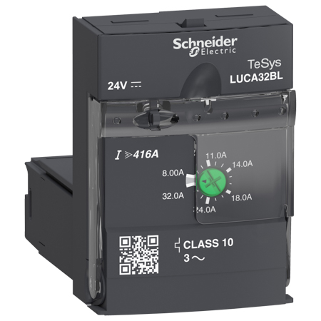 Schneider, Standard control unit, TeSys U, 8-32A, 3P motors, thermal magnetic protection, class 10, coil 24V DC