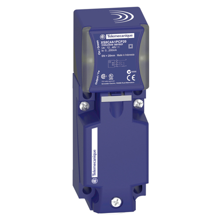 Schneider, inductive sensor XS8 40x40x117 - PBT - Sn20 mm - 24..240VAC/DC - terminals