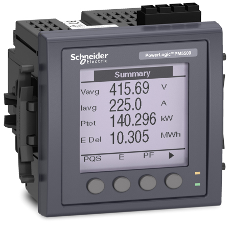 Schneider,  PM5560 Meter, 2 ethernet, up to 63th H, 1,1M 4DI/2DO 52 alarms