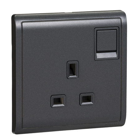 Schneider,  13A 250V 1 Gang Switched Socket