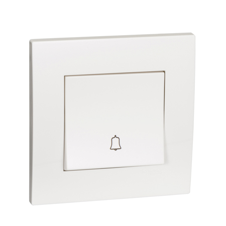 Schneider,  10A 250V Bell Press Switch with Bell Icon