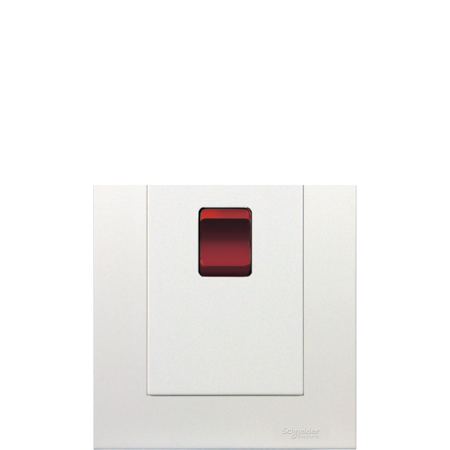 Schneider,  45A 250V Twin Gang Vertical Double Pole Switch with Neon