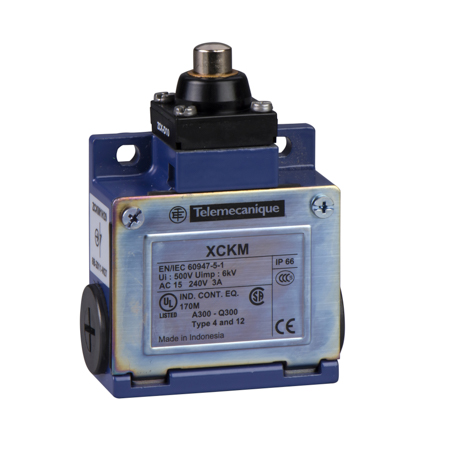 Schneider, limit switch XCKM - metal end plunger - 1NC+1NO - snap action - Pg11