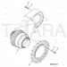 JCB Part No.# JRA0113, Sprocket drive 21 teeth & 22 holes - JCB Spare Parts