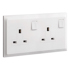 Belanko S 2 gang BS double pole switched socket sameboard - 13A - White | 617648 | 3414971684942 | LEGRAND