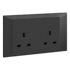 Belanko S 2 gang BS unswitched socket outlet - 13A - Anthracyte | 617745 | 3414971687318 | LEGRAND