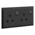 Belanko S 2 gang BS double pole switched socket sameboard - 13A - Anthracyte | 617748 | 3414971687400 | LEGRAND